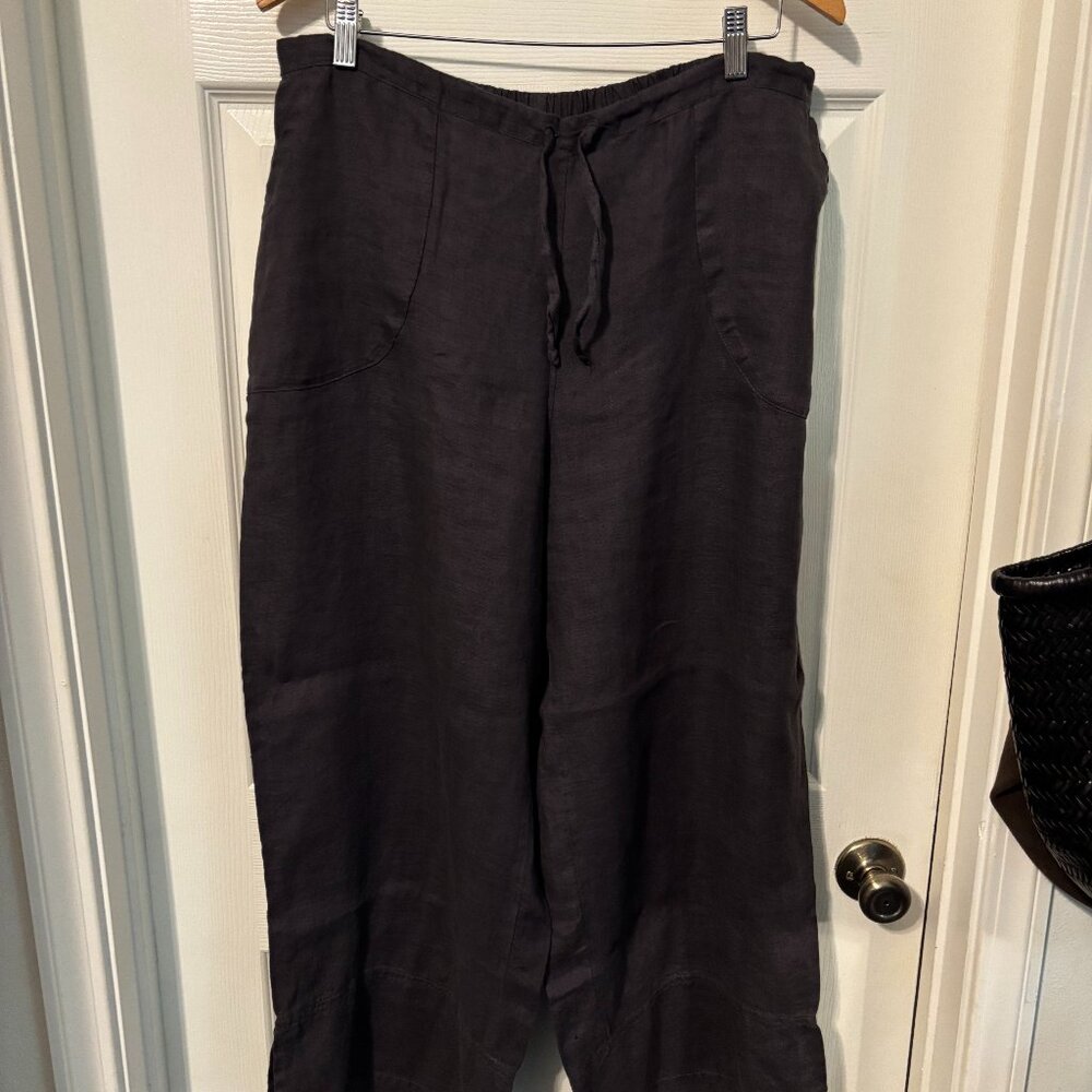 NWOT FLAX vented cuff wide leg pants L